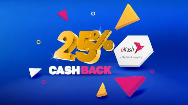 25% Cashback promo from 1xBet Bangladesh