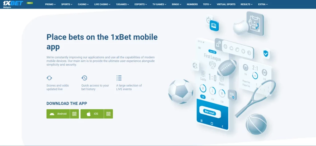 Mobile application for gambling and betting from 1xBet Bangladesh